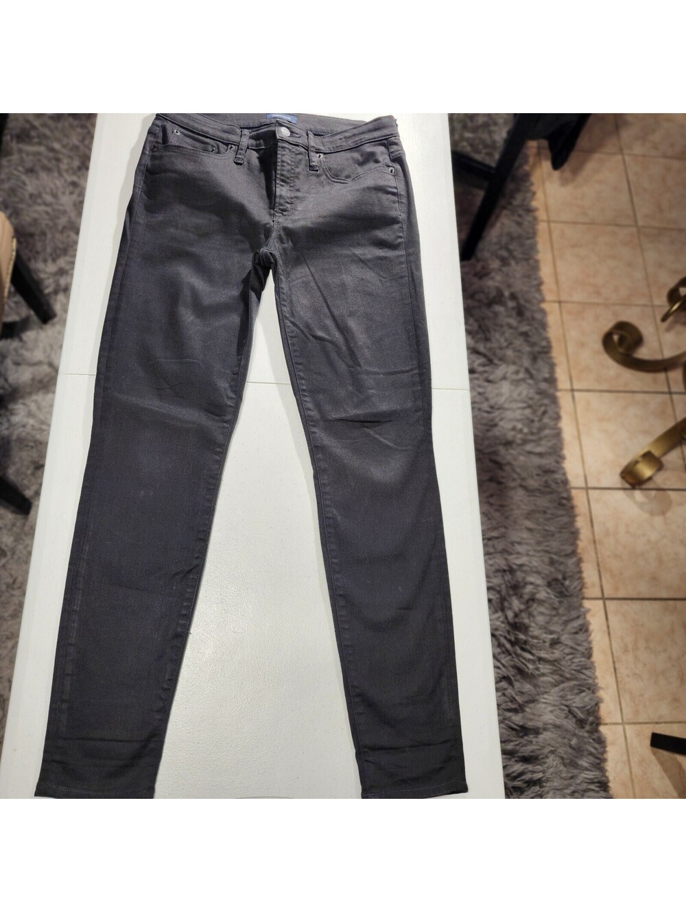 J.Crew Skinny Black Denim Jeans Women Stretch Zip Button 5-Pocket Solid